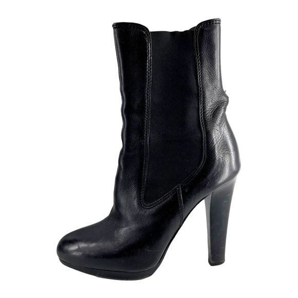 Miu Miu Black Platform Heeled Bootie European Size 36 EUC - Picture 6 of 12